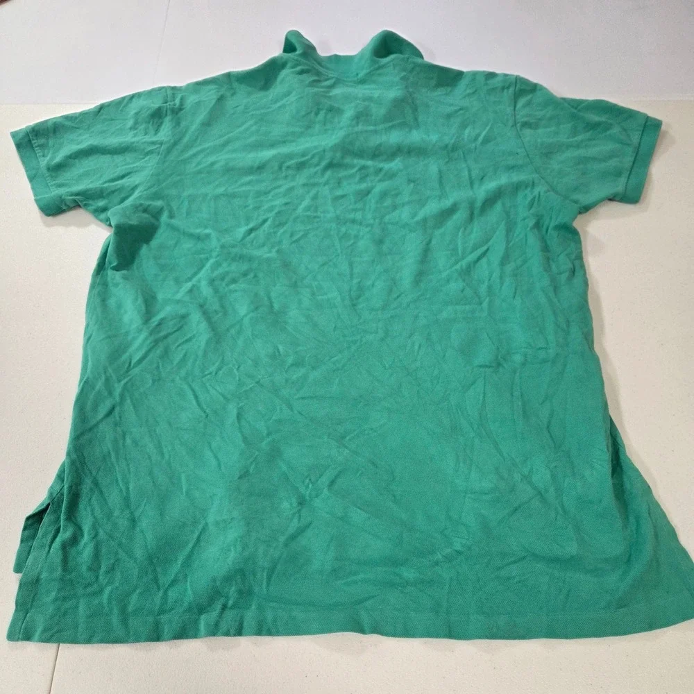 Polo Ralph Lauren Mens XL Green Short Sleeve Pique Polo Shirt Purple Pony Logo